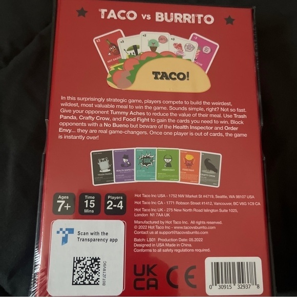 Taco vs Burrito The Wildly Popular Strategic Card Game New In Plastic Great Gift - Picture 2 of 2